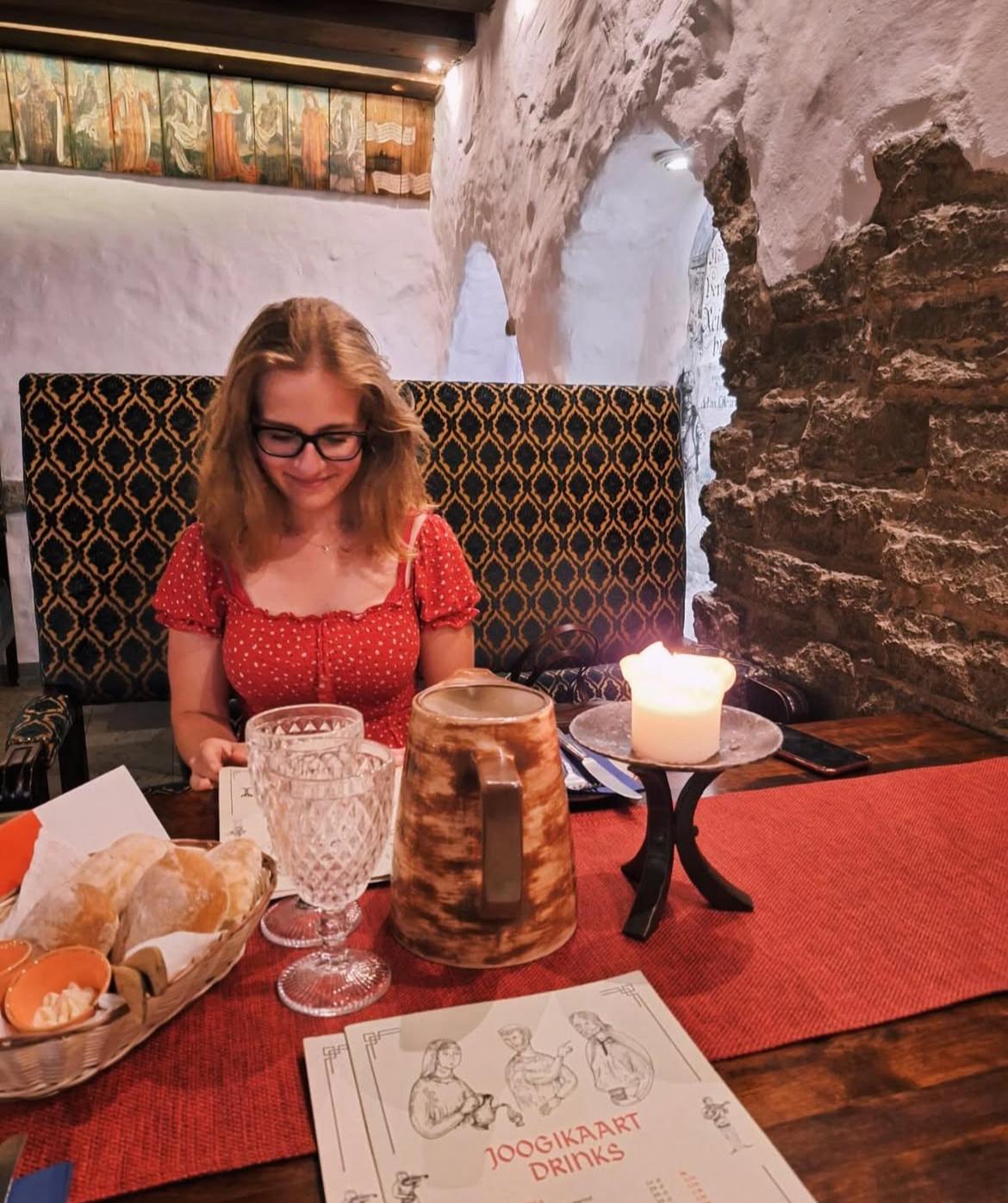 Me eating at one of my favorite restaurants in Estonia, Tallinn